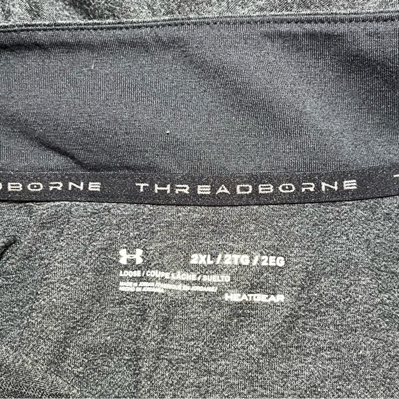 Under Armour Threadborne 1/4 Pullover Shirt Mens 2XL Black HeatGear Athletic - Picture 4 of 9